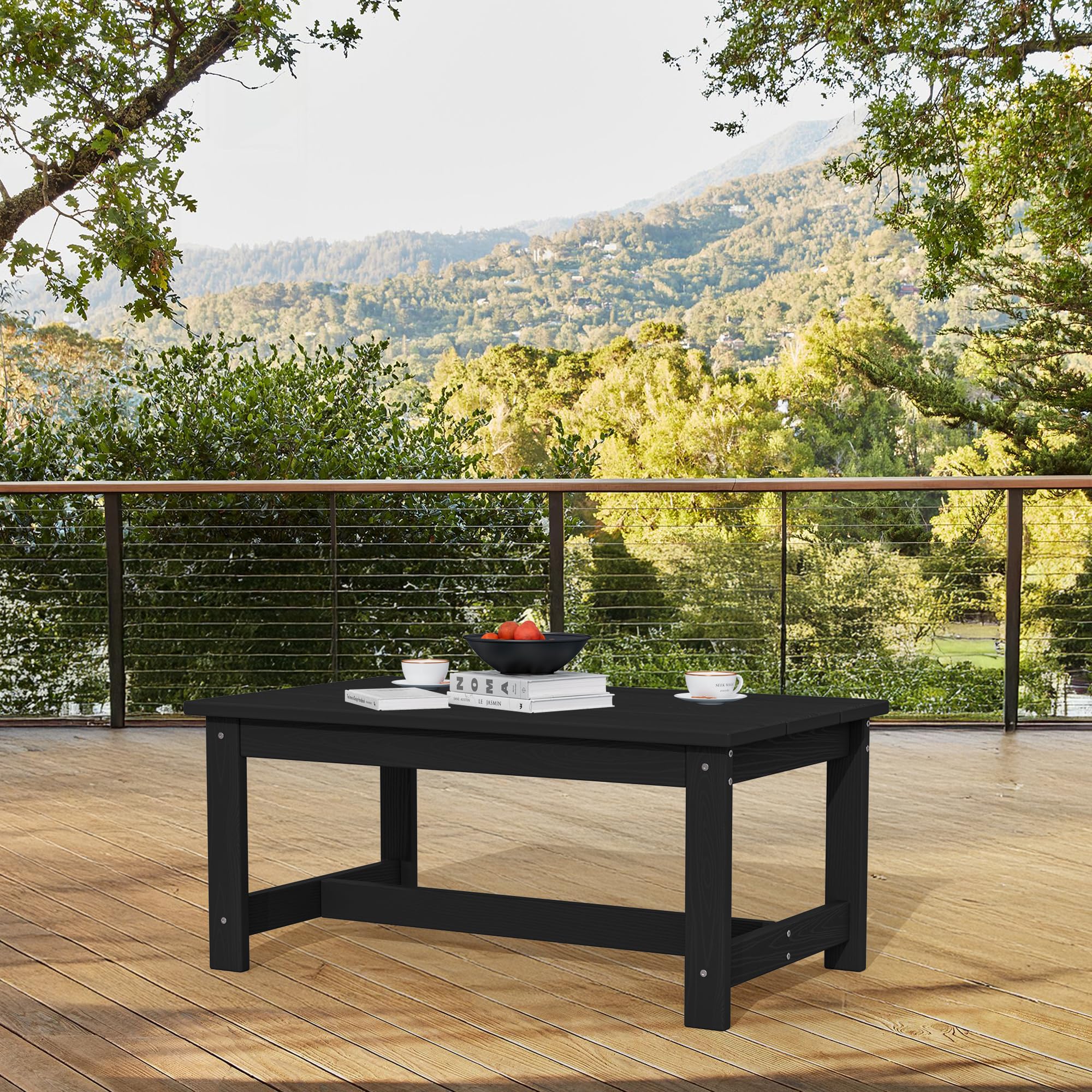 SERWALL All-Weather HDPE Outdoor Coffee Table - 37.8