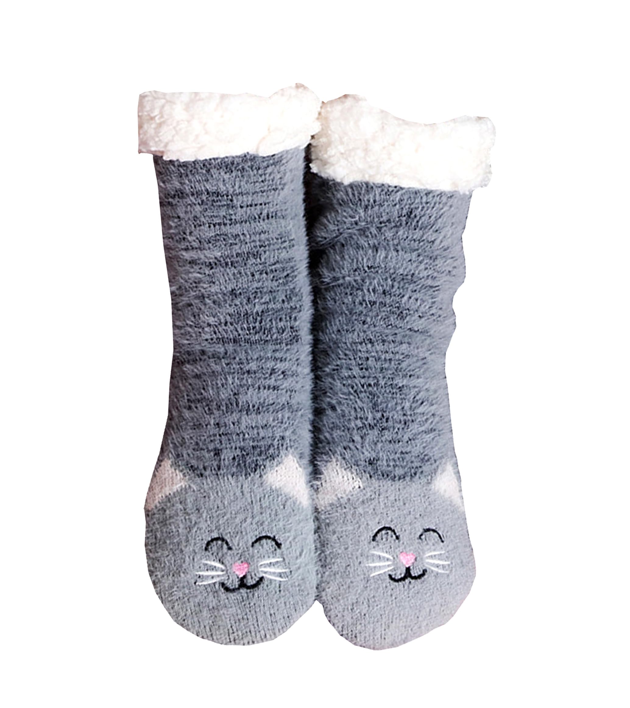Sheliky Women's Fuzzy Fleece Crew Socks - Soft Warm Winter Slipper Socks with Animal Designs for Women & Girls - Perfect for Home, Lounge & Cold Weather Comfort