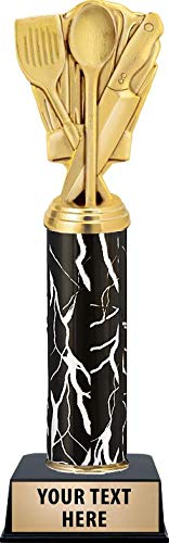 Personalized Black Lightning Chef Hat Trophy - Custom Cooking Award for Chili Cook Off Competitions & Culinary Events - Perfect for Chefs, Cooking Contests & Kitchen Decor