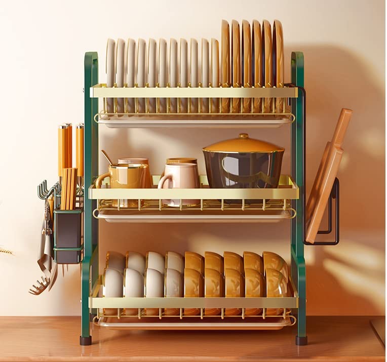 Premium Stainless Steel Kitchen Dish Drying Rack - 53cm Countertop Bowl Drainer, Multi-Functional Tableware Storage Organizer for Dishes, Cups & Utensils (Color B) - Perfect for Small Kitchens, Apartments & Dishwashing Areas