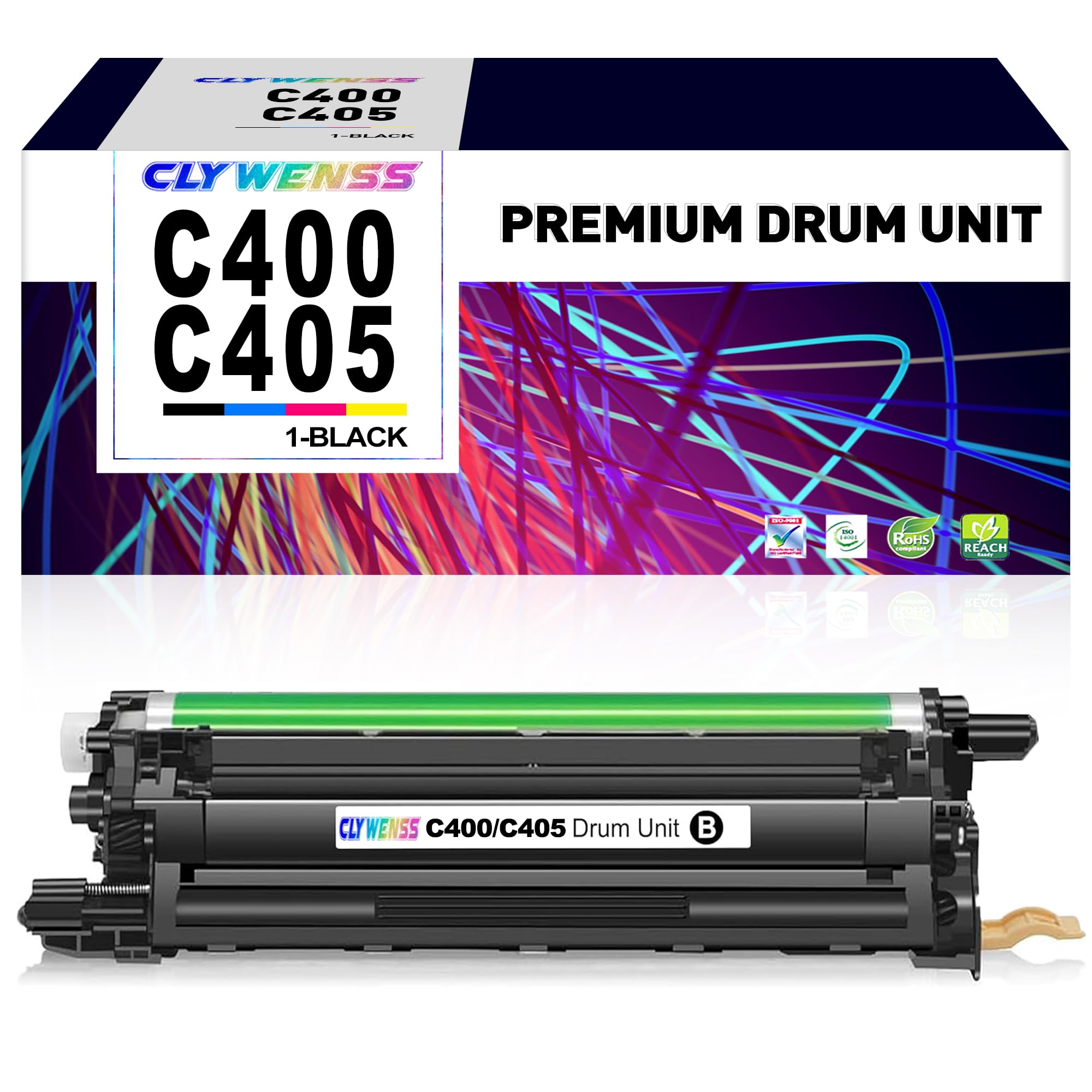 CLYWENSS Black Drum Unit Replacement for Xerox VersaLink C400 C405 Phaser 6600 6600DN WorkCentre 6655 6605 - Compatible with 108R01121 (1-Pack) - Perfect for Office Printing & High-Volume Document Production