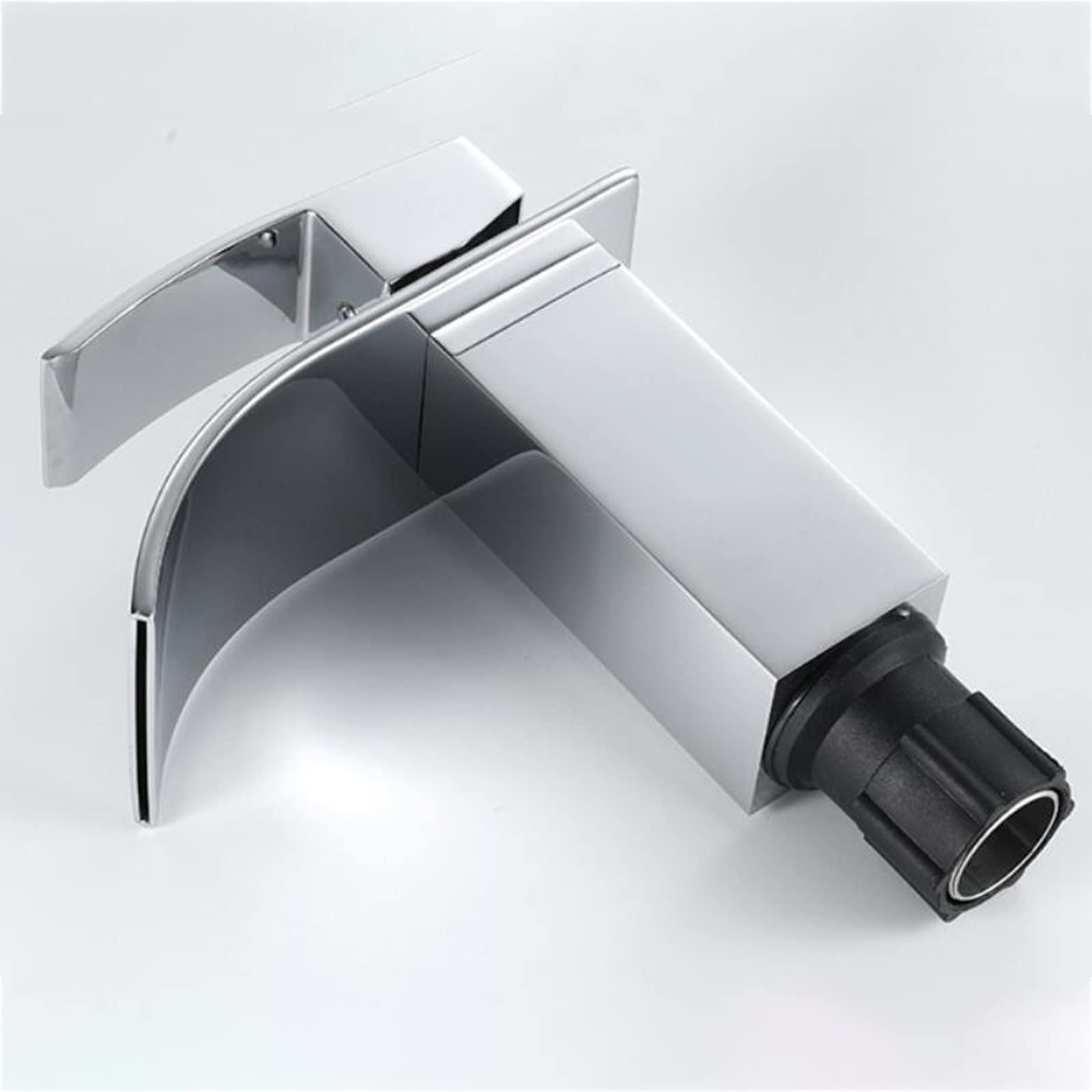 Chrome Plated Single Hole Bathroom Sink Faucet - Waterfall Basin Mixer Tap with Single Handle, Hot & Cold Water Brass Lavatory Faucet for Vessel Sinks - Perfect for Modern Bathroom & Powder Room Upgrades