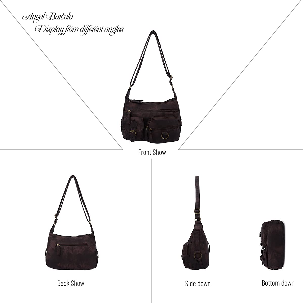 Angel Barcelo Women's PU Leather Crossbody Bag - Perfect for Daily Use & Travel