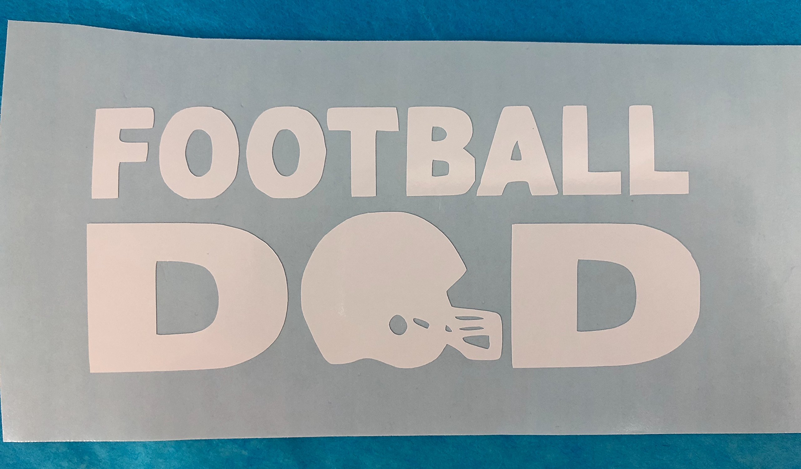 Football Dad Helmet Vinyl Decal - White Sports Sticker for Cars, Laptops & Gifts - Perfect for Game Day, Tailgating & Fan Decor