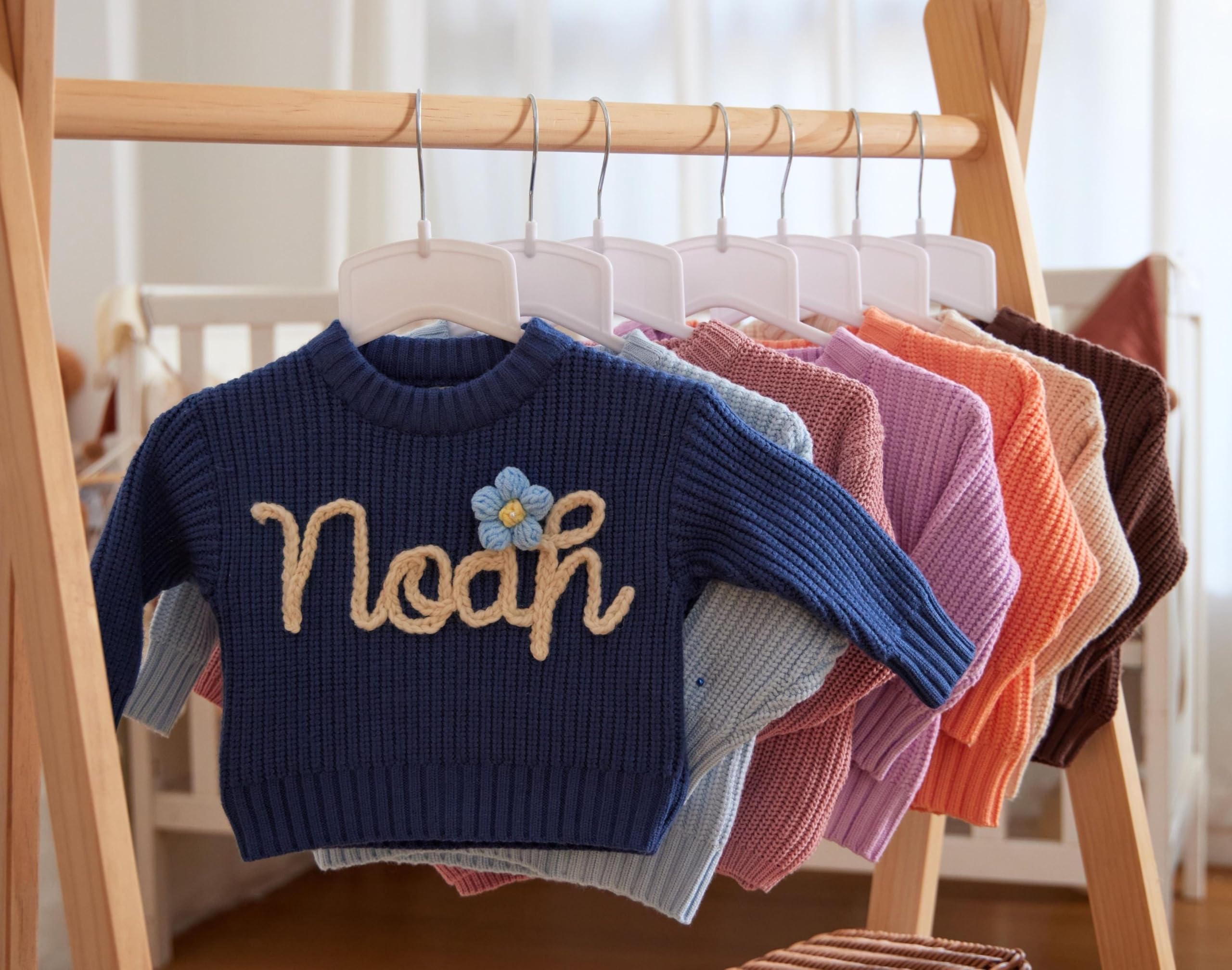 Custom Embroidered Personalized Baby Knit Sweater - Soft Newborn & Toddler Sweater for Boys & Girls | Perfect Baby Shower Gift & First Birthday Present for Sons & Daughters | Ideal for Family Photos, Holiday Outfits & Special Occasions