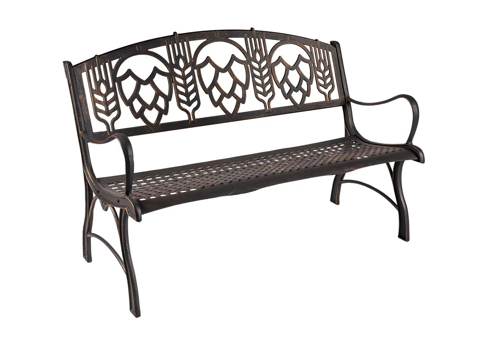 Premium Outdoor Hops Bench - Weather-Resistant Garden Bench for Patio, Backyard & Porch - Perfect for Relaxing, Lounging & Outdoor Entertaining