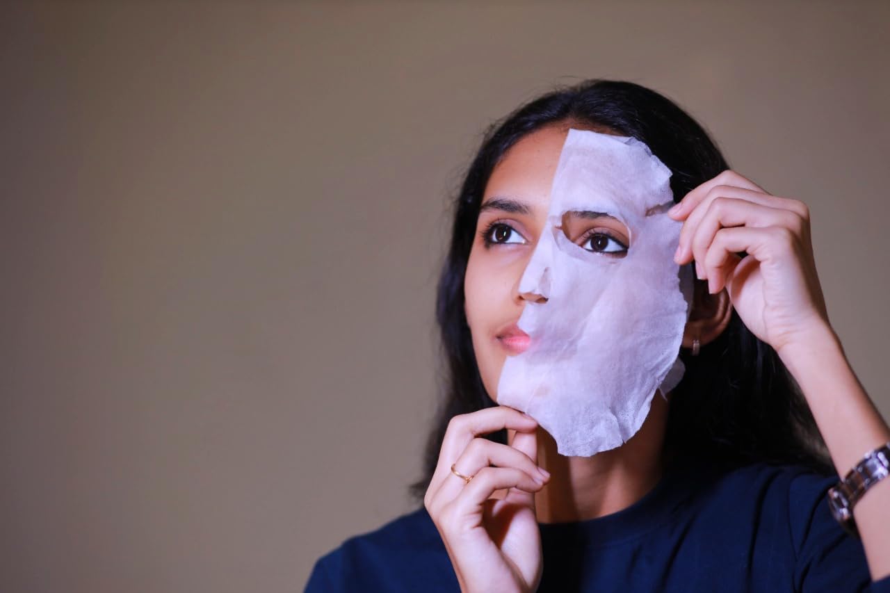 Korean Aloe Vera & Charcoal Face Mask Pack of 6 - Hydrating & Detoxifying for All Skin Types