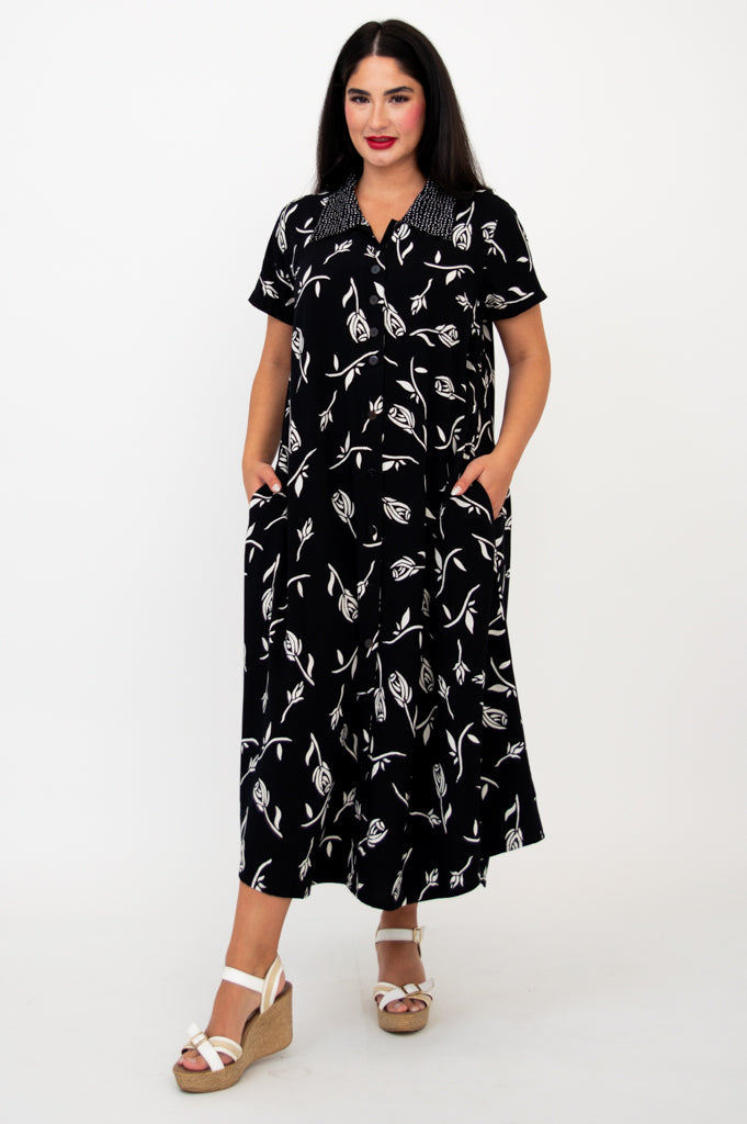 Cissy Women's Summer Short Sleeve Dress - Floral Print Casual Sundress for Beach, Vacation & Daily Wear