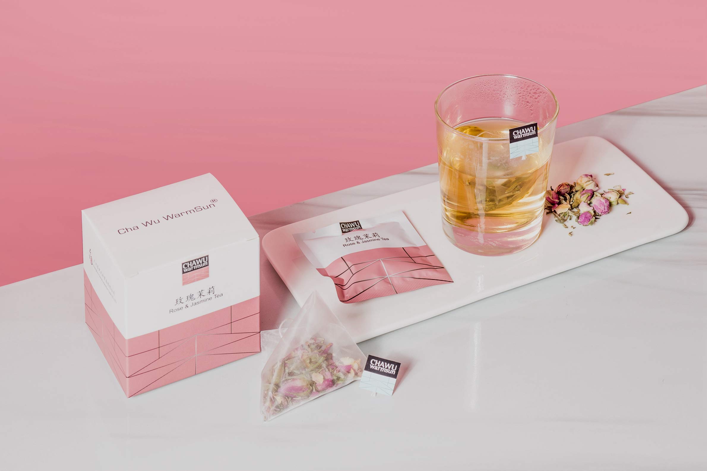 Premium Rose & Jasmine Green Tea Bags - 16 Tea Bags (8 Count/Box, Pack of 2) | Natural Rose Buds with Jasmine Loose Leaf | Perfect for Relaxation, Afternoon Tea & Gifts