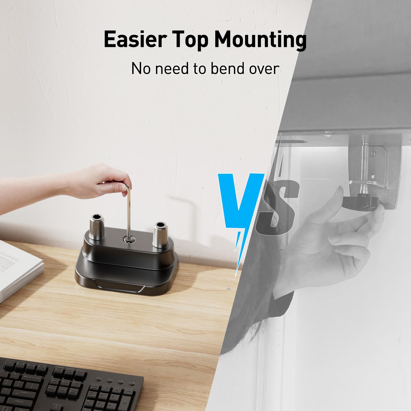 HUANUO Dual Monitor Stand for 40 Inch Ultrawide Screens - Heavy Duty Adjustable Monitor Arm with Full Motion Tilt, Swivel, Rotation - Supports 33 lbs & VESA 75x75/100x100mm - Perfect for Home Office, Gaming Setup & Workspace Ergonomics