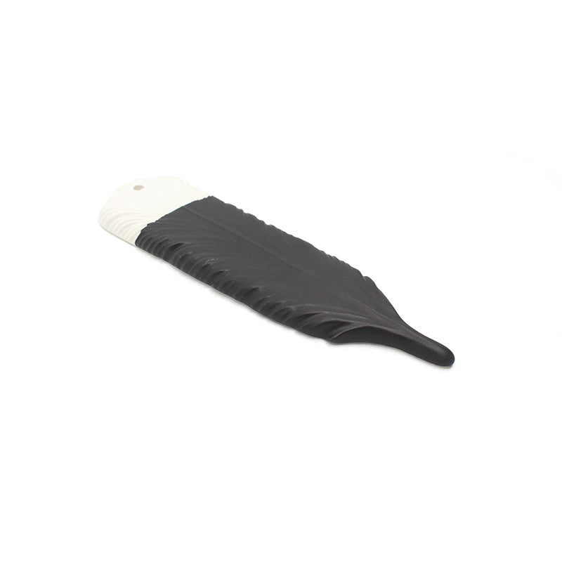 Handmade Ceramic Huia Feather Small Pendant Necklace - Unique Maori Inspired Jewelry by Michelle Bow | Perfect for Gifts, Cultural Events & Everyday Wear