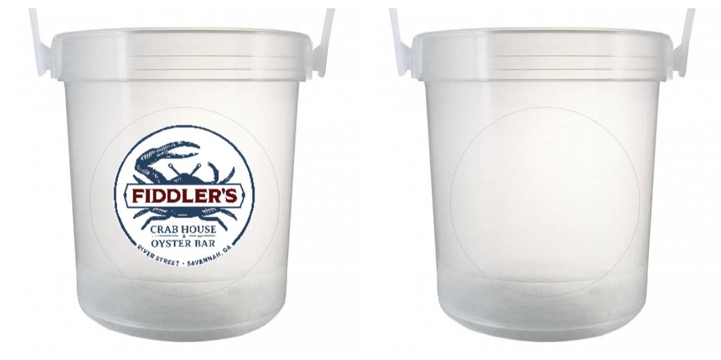 32 oz Plastic Rum Buckets with Custom Sticker - Perfect for Beach Parties, Cocktail Bars & Tropical Themed Events | Reusable Drink Containers for Margaritas, Mojitos & Summer Beverages