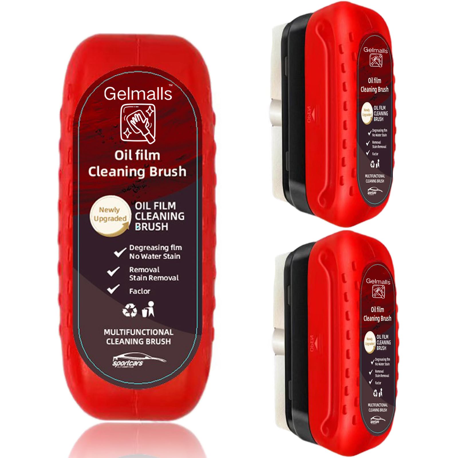 Gelmalls Professional Glass Cleaner - Windshield Brush with Degreaser for Auto Windows - Removes Oil Film & Coating - Perfect for Car, Home & Office Glass Cleaning