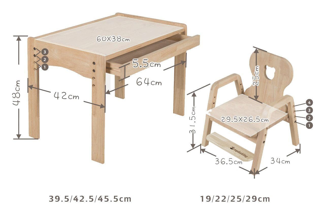 KAYA Kids Activity Table and Chair Set - Adjustable Toddler Furniture for Drawing, Learning & Play - Perfect for Home, Preschool & Daycare