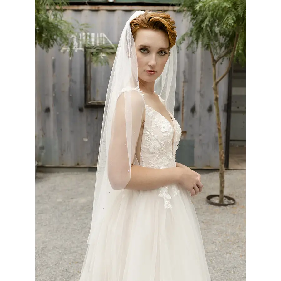 Bridal Veil V2294SF - Elegant Lace Wedding Veil for Bride | Perfect for Church Ceremony, Outdoor Wedding & Photography