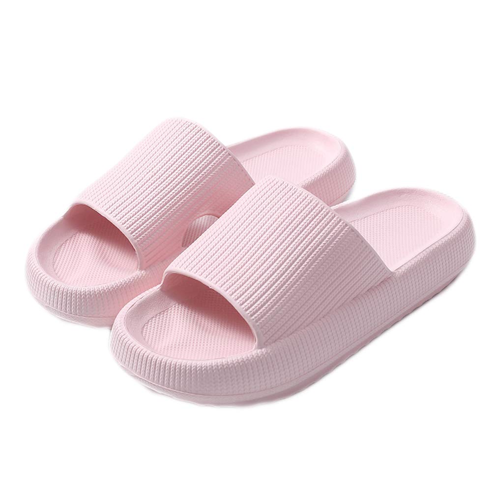 Non-Slip Cloud Slide Slippers with Thick Sole - Open Toe Shower & Bathroom Slippers - Soft Pillow Sandals for Women & Men - Perfect for Home, Spa, and Indoor Comfort