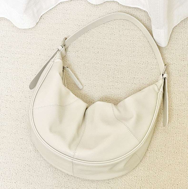 Stylish Leather Half Moon Shoulder Bag for Women - Crossbody Purse with Adjustable Strap - Perfect for Work, Travel & Everyday Use