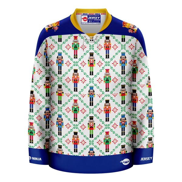 Christmas Nutcrackers Ugly Sweater Holiday Hockey Jersey - Festive NHL-Inspired Ugly Christmas Sweater for Parties & Gift Giving