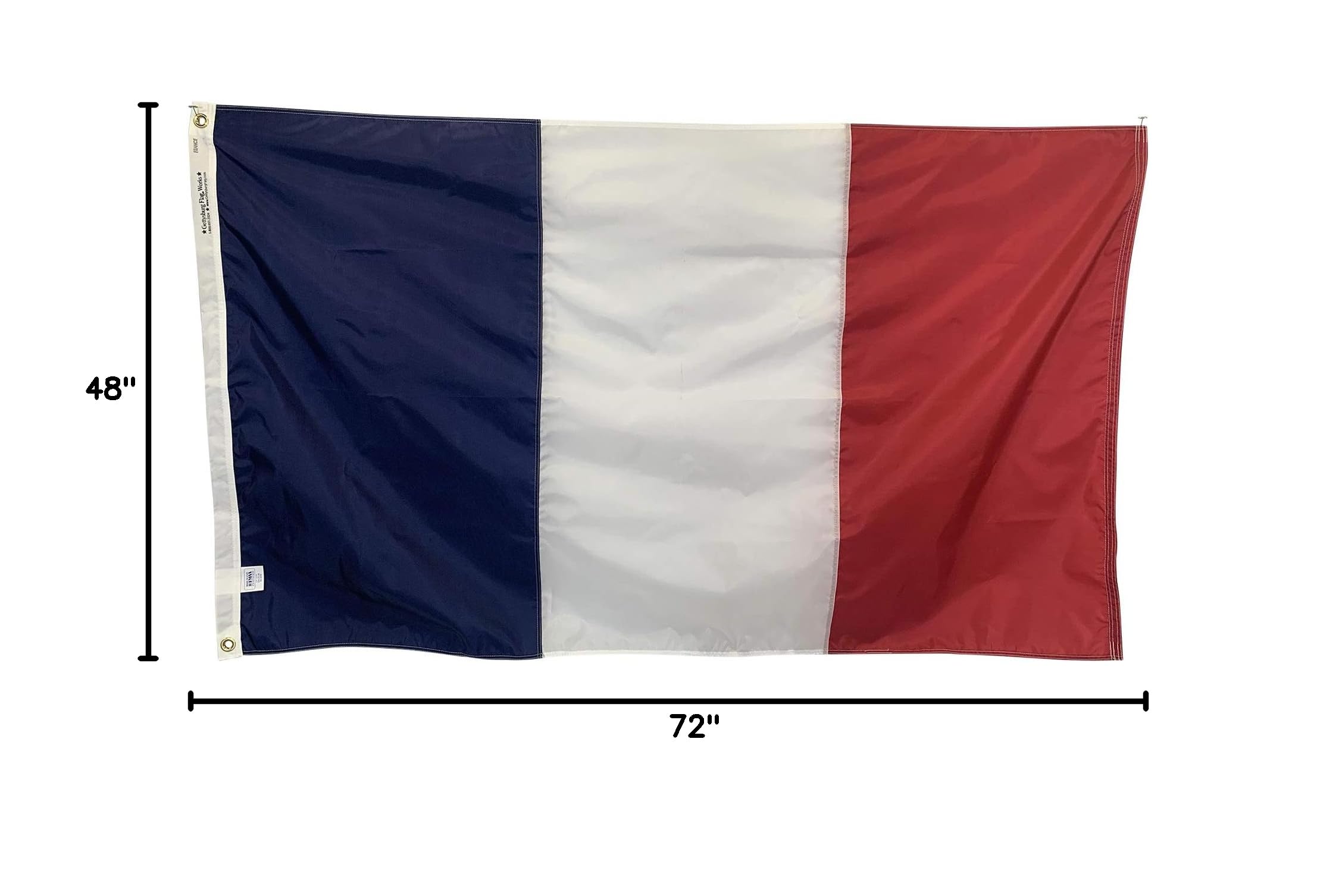 4x6' France Flag - Heavy Duty All-Weather Nylon with Reinforced Stitching - Made in USA - Perfect for Outdoor Decor, Sporting Events & Patriotic Displays