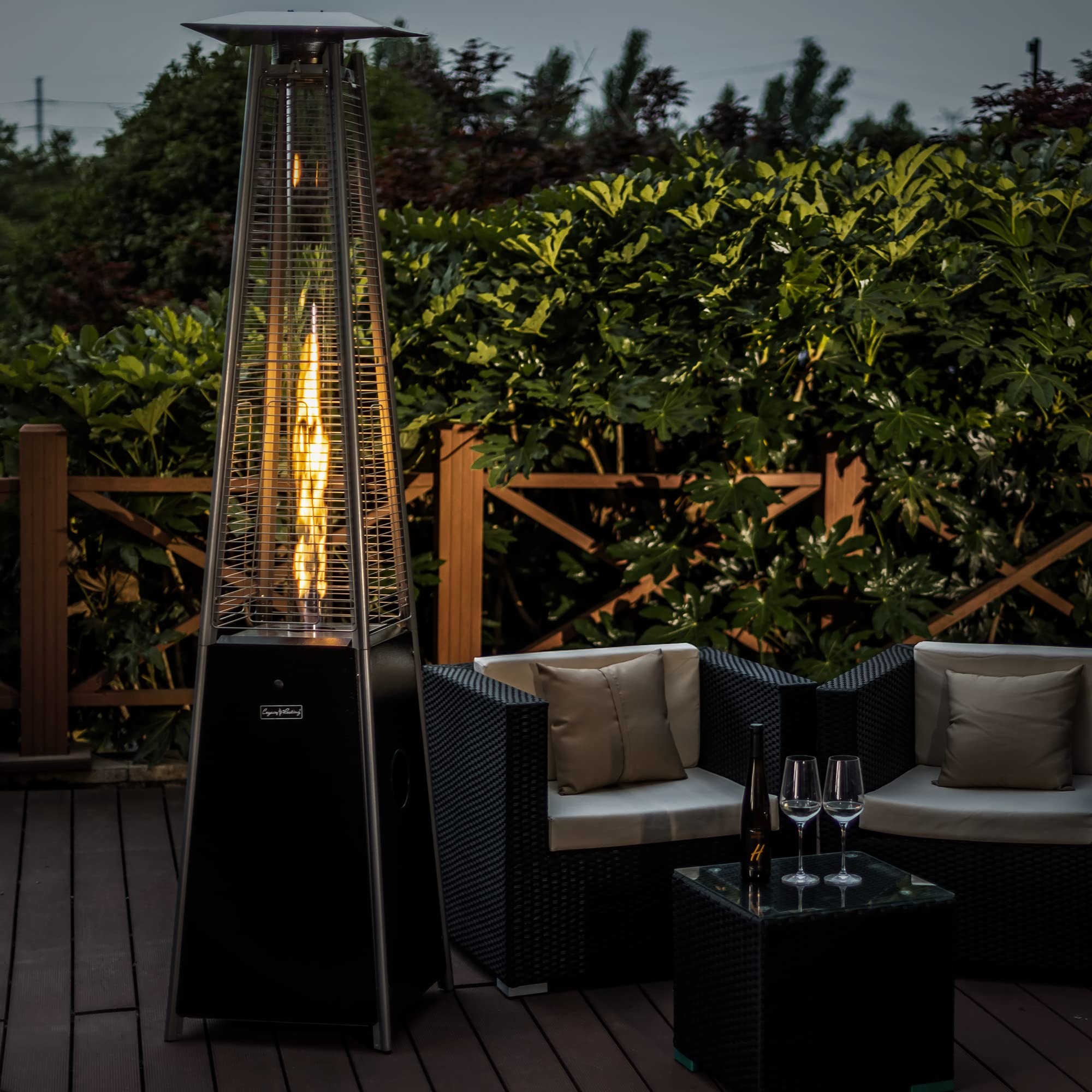 LEGACY HEATING 40,000 BTU Outdoor Propane Patio Heater with Reflector Shield & Wheels - Commercial & Residential Use for Garden, Porch, Deck, Party | Perfect for Outdoor Dining, Backyard Gatherings & Cold Weather Comfort