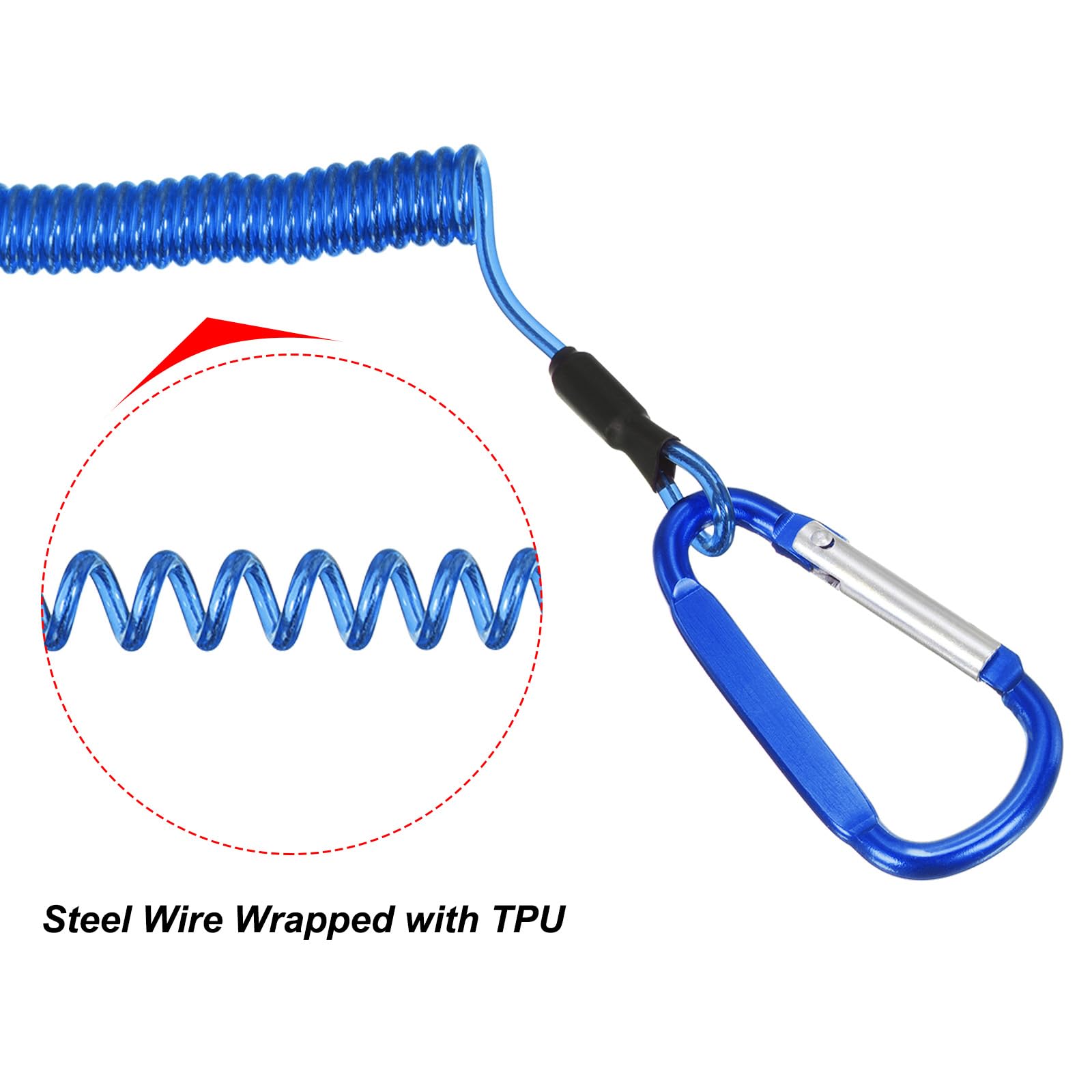 PATIKIL Fishing Lanyard with Metal Clip - Retractable Safety Cord for Boating & Kayaking