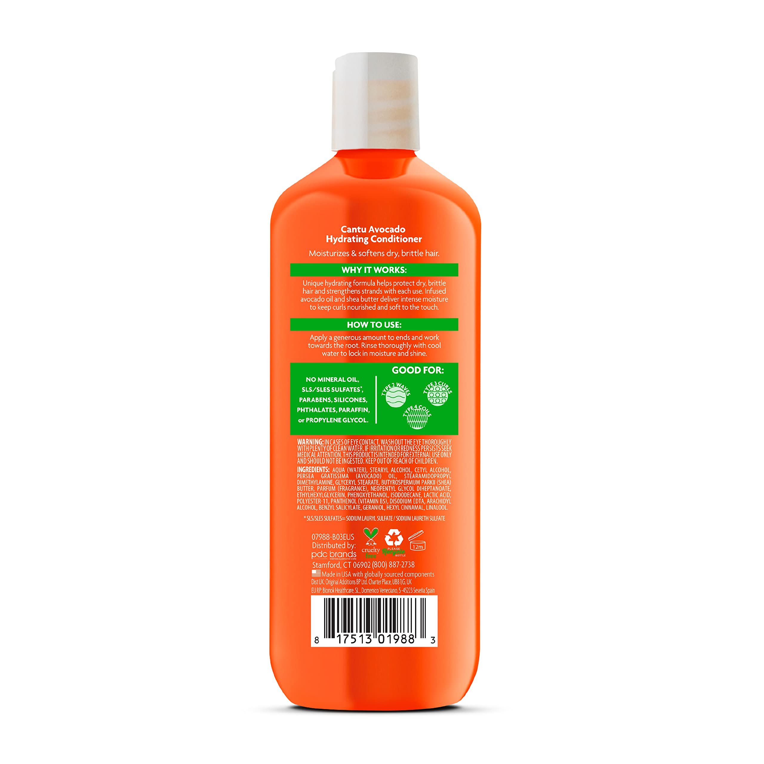 **Cantu Avocado Hydrating Silicone-Free Conditioner with Pure Shea Butter, 13.5 oz (Pack of 2) – Deep Moisture for Curly, Coily & Natural Hair – Perfect for Dry, Damaged Hair Care & Daily Hydration**
