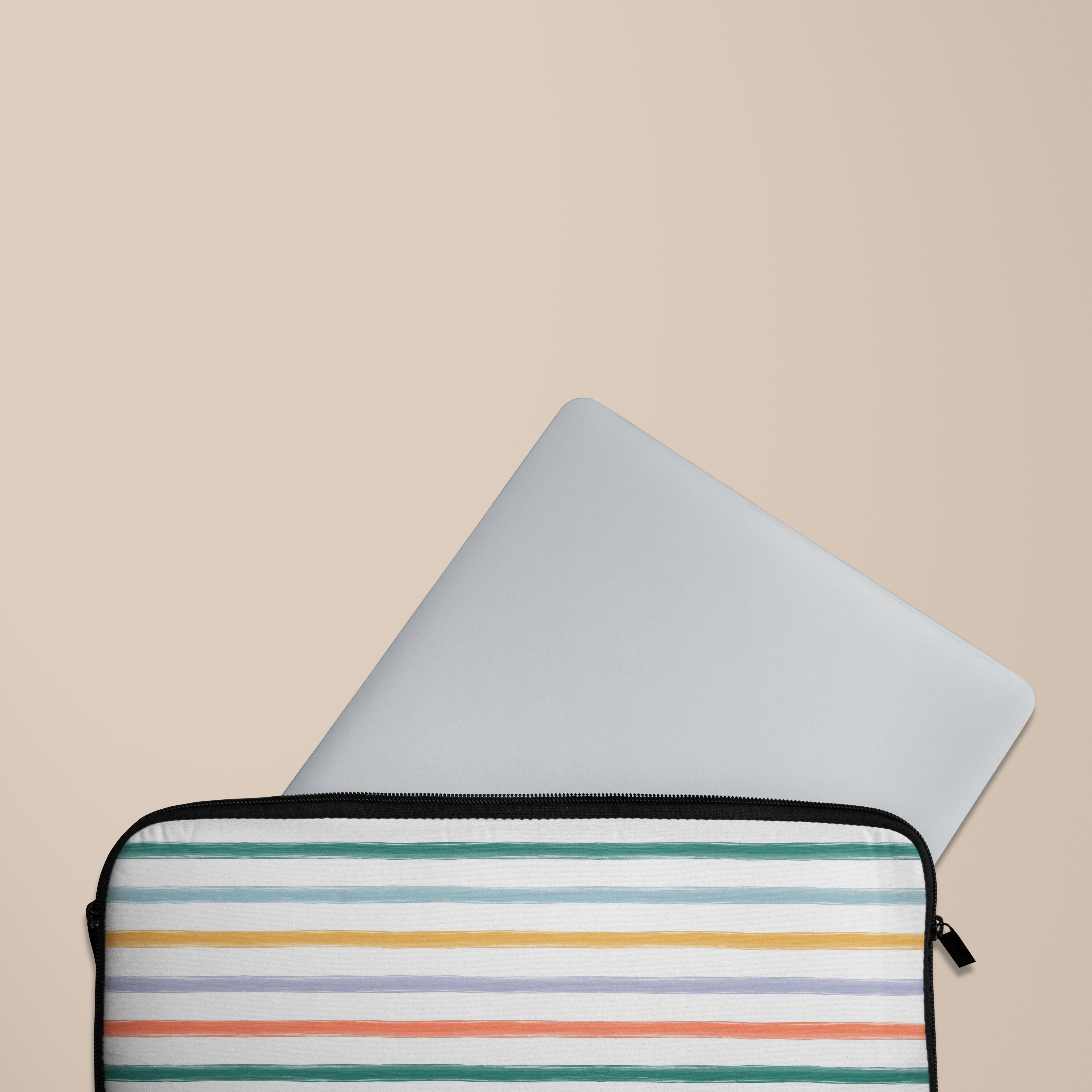 Stylish Summer Stripes Laptop Sleeve Case - Lightweight & Protective 13-15 Inch MacBook/Notebook Cover - Perfect for Work, Travel & School Accessories