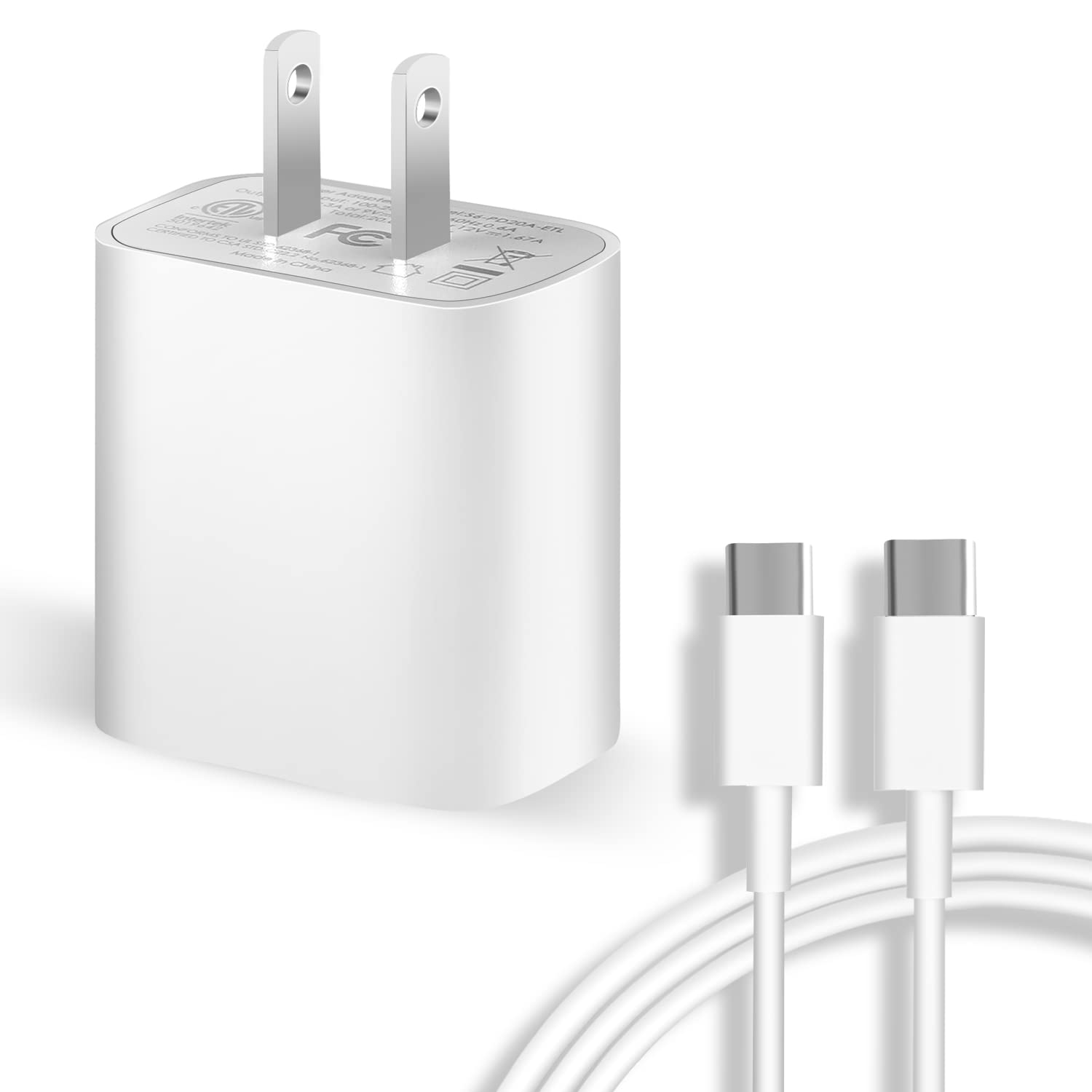 20W USB C Fast Charger for iPad Pro 12.9/11 inch, iPad Air 5th/4th Gen, iPad 10th Gen & Mini 6 - ETL Certified Wall Charger with 4FT USB C to C Cable - Perfect for Home, Office & Travel Charging