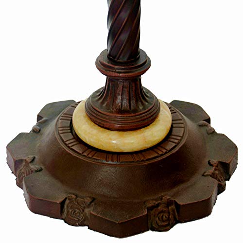 Elegant 20-Inch Stained Glass Floor Lamp with Wisteria Design - 3 E26 Bulb Capacity, Iron Base - Perfect for Bedroom, Living Room, Kitchen, Coffee Table, Dresser & Nightstand Lighting Decor