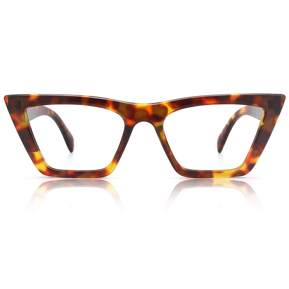 JiSoo Oversized Cat Eye Reading Glasses for Women - Blue Light Blocking Computer Glasses with Magnification (Fashionable Readers for Office, Screen Time & Book Lovers)