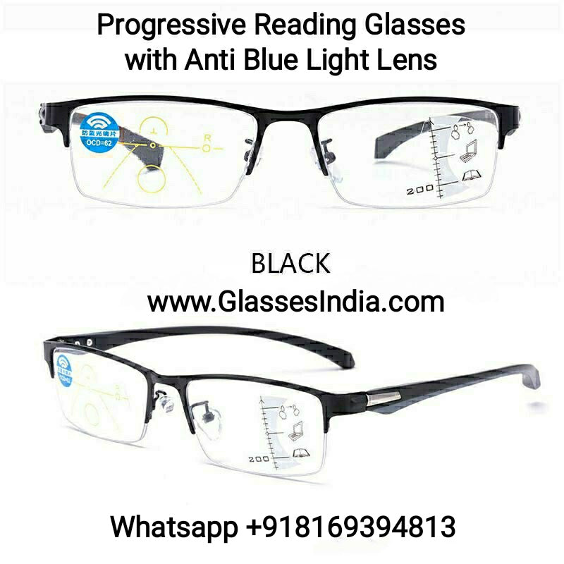 Blue Light Blocking Progressive Reading Glasses with Anti-Glare Arc Lenses - Perfect for Computer Work, Reading & Screen Time
