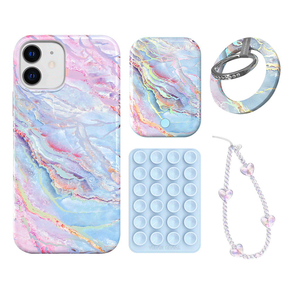 Holo Moonstone iPhone Case with Grip - Stylish & Protective Phone Cover for iPhone 13/14/15 - Perfect for Everyday Use, Travel & Outdoor Activities