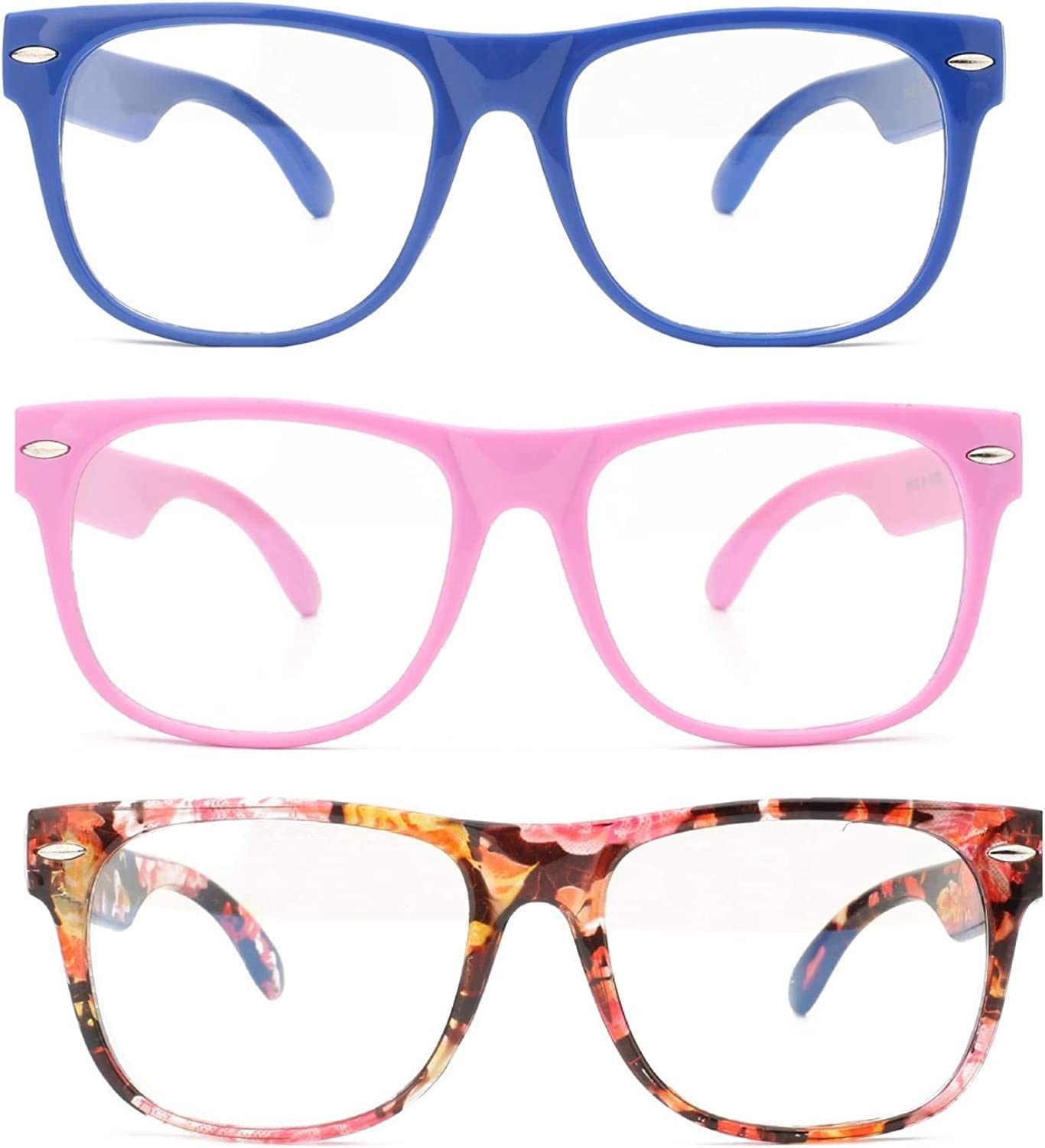 OWL 3-Pack Blue Light Blocking Glasses for Kids - Anti-Blue Ray Computer Gaming Glasses, Non-Prescription with Tester - Protect Eyes from Digital Screens for Online Learning & Video Games