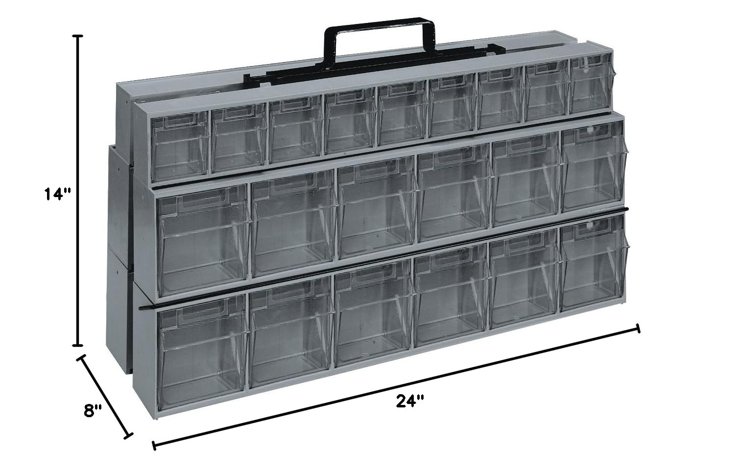 Quantum Storage Systems QTF320-42GY 42-Drawer Organizer - Gray Tool Storage Bin for Workshop & Garage (14