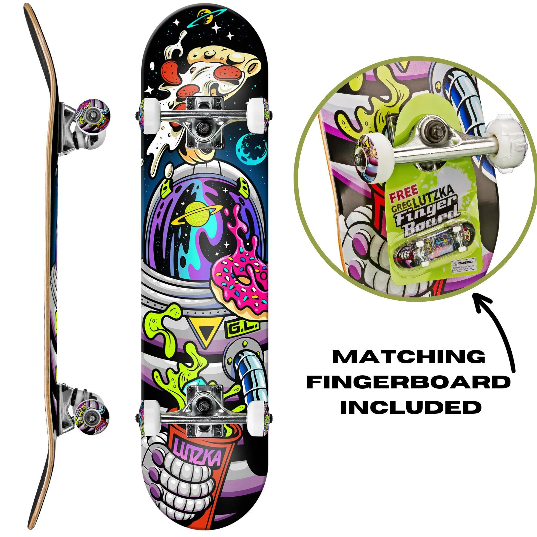 Roller Derby Learn with Lutzka Astronaut Skateboard - Perfect for Beginners & Kids Learning to Skate | Outdoor & Park Riding