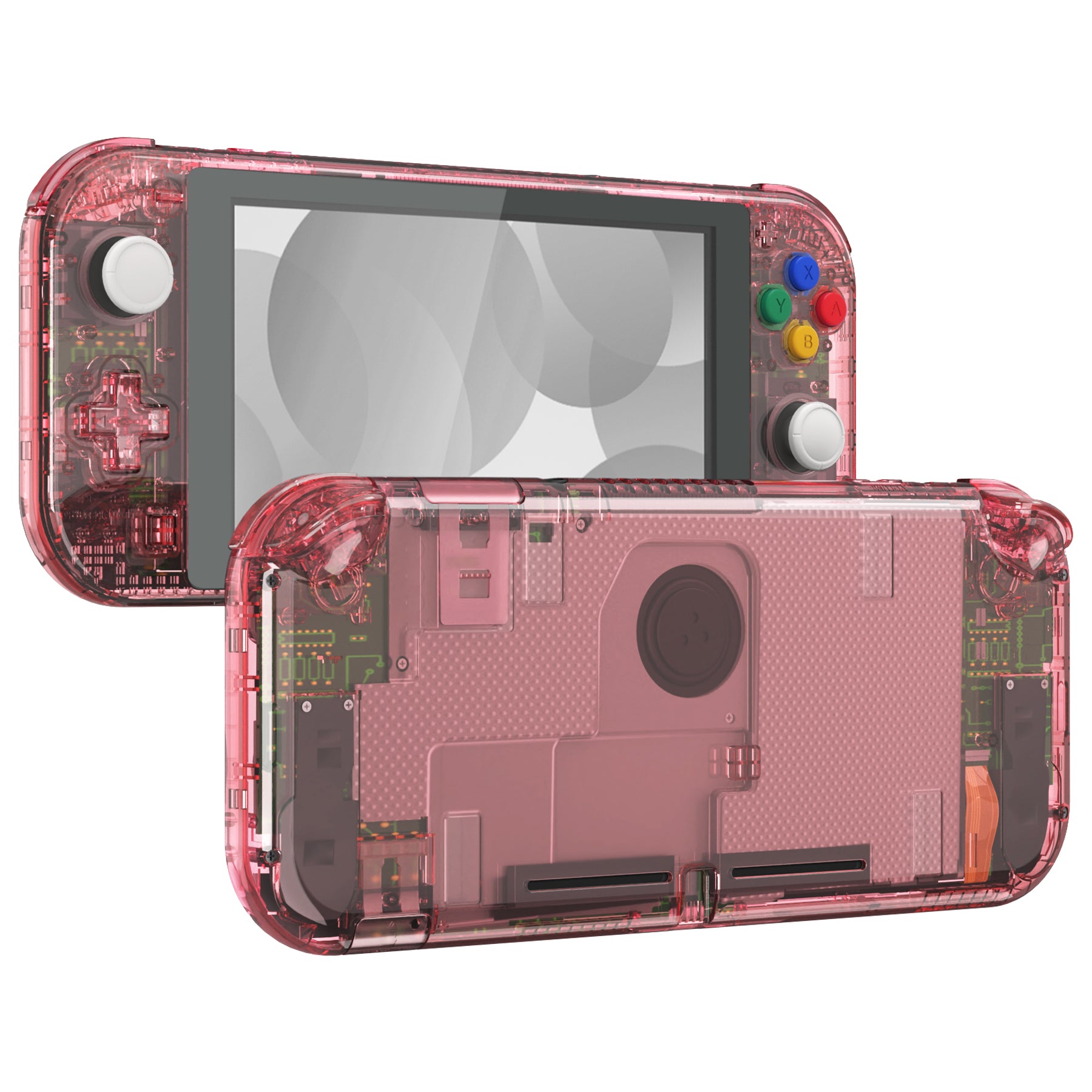 eXtremeRate Crystal Cherry Pink DIY Replacement Shell for Nintendo Switch Lite - Custom Controller Housing with Screen Protector | Durable Case Cover for NSL Handheld Console | Perfect for Gaming Enthusiasts & Personalization Lovers