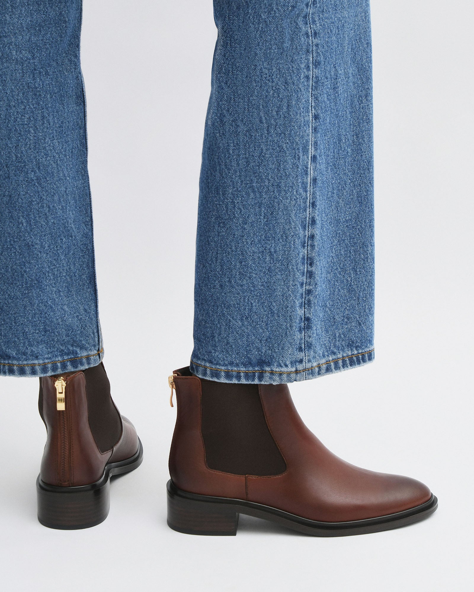 MELROSE Women's Flat Ankle Boots - Chestnut Leather - Comfortable & Stylish for Casual Wear, Office, and Fall Fashion