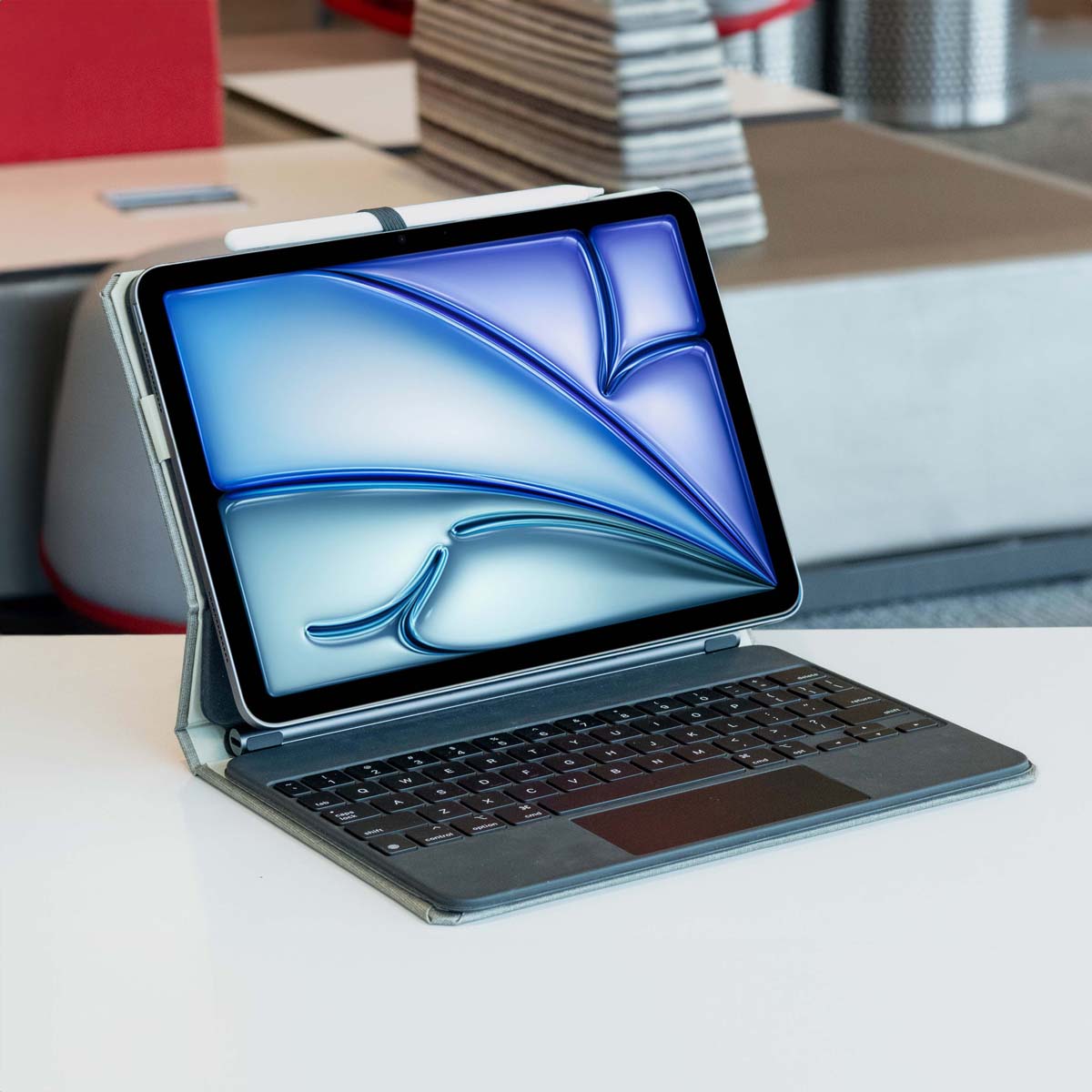 Magic Keyboard Case for iPad - Slim Book Style Protective Cover with Wireless Charging | Perfect for Work, Travel & Home Use
