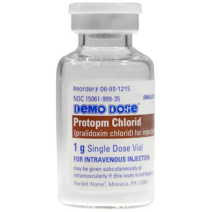 Simulated Pralidoxime Vial for Medical Training - Practice Injection Kit for EMT & First Responder Education - Emergency Medicine Simulation Supplies