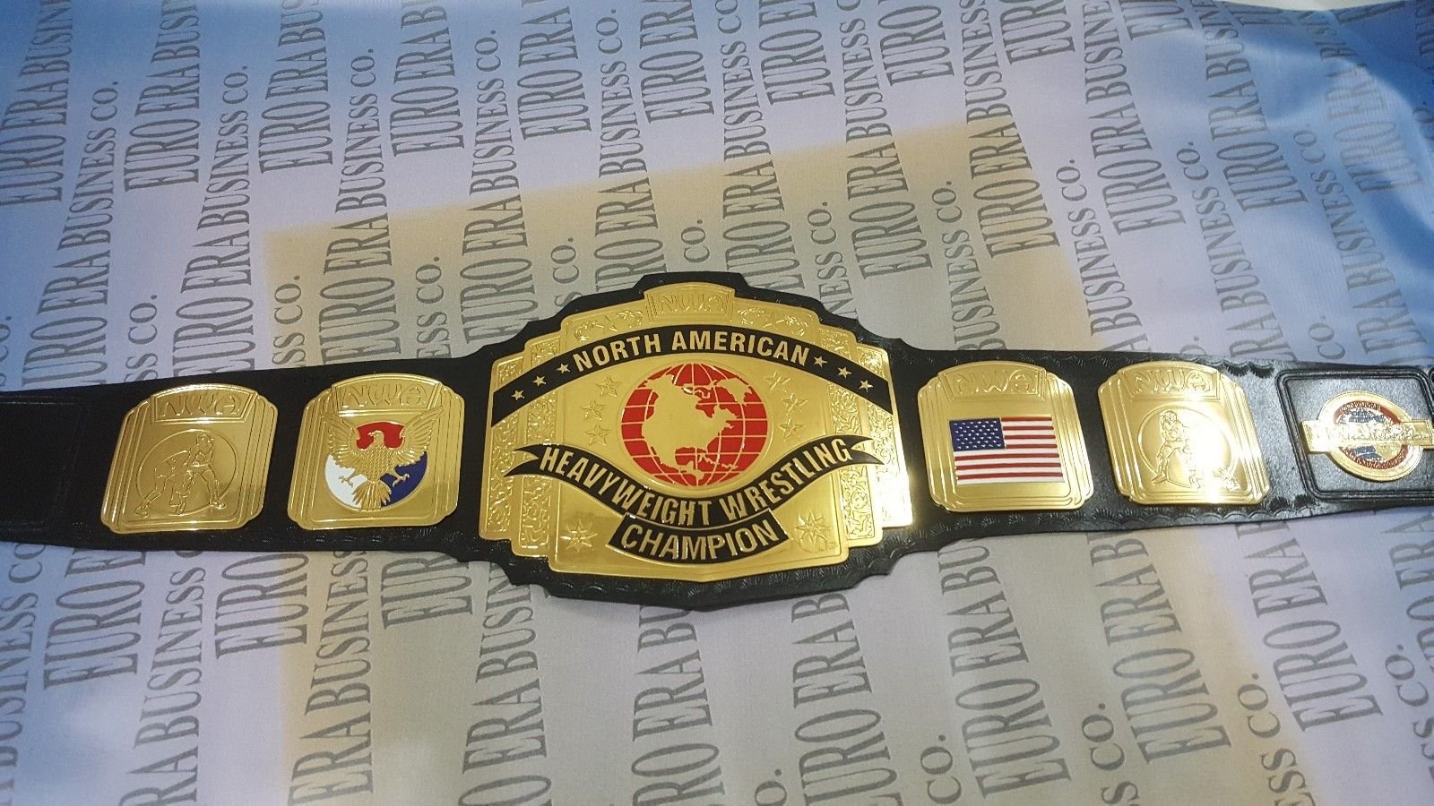 Authentic Replica NWA North American Wrestling Championship Belt - Adult Size with Metal Plates - Perfect for Cosplay, Collecting & Wrestling Events