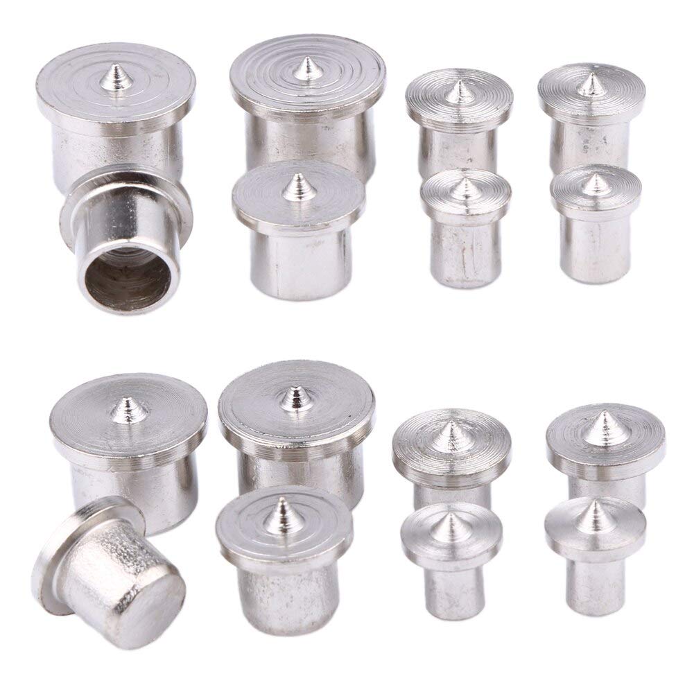 8-Piece Dowel Center Point Pin Set (6/8/10/12mm) - Premium Woodworking Drill Bits for Joinery, Cabinet Making & Furniture Repair - Hollow Design for Perfect Alignment - Power Drill Accessories for Wood Plugs & Tenons