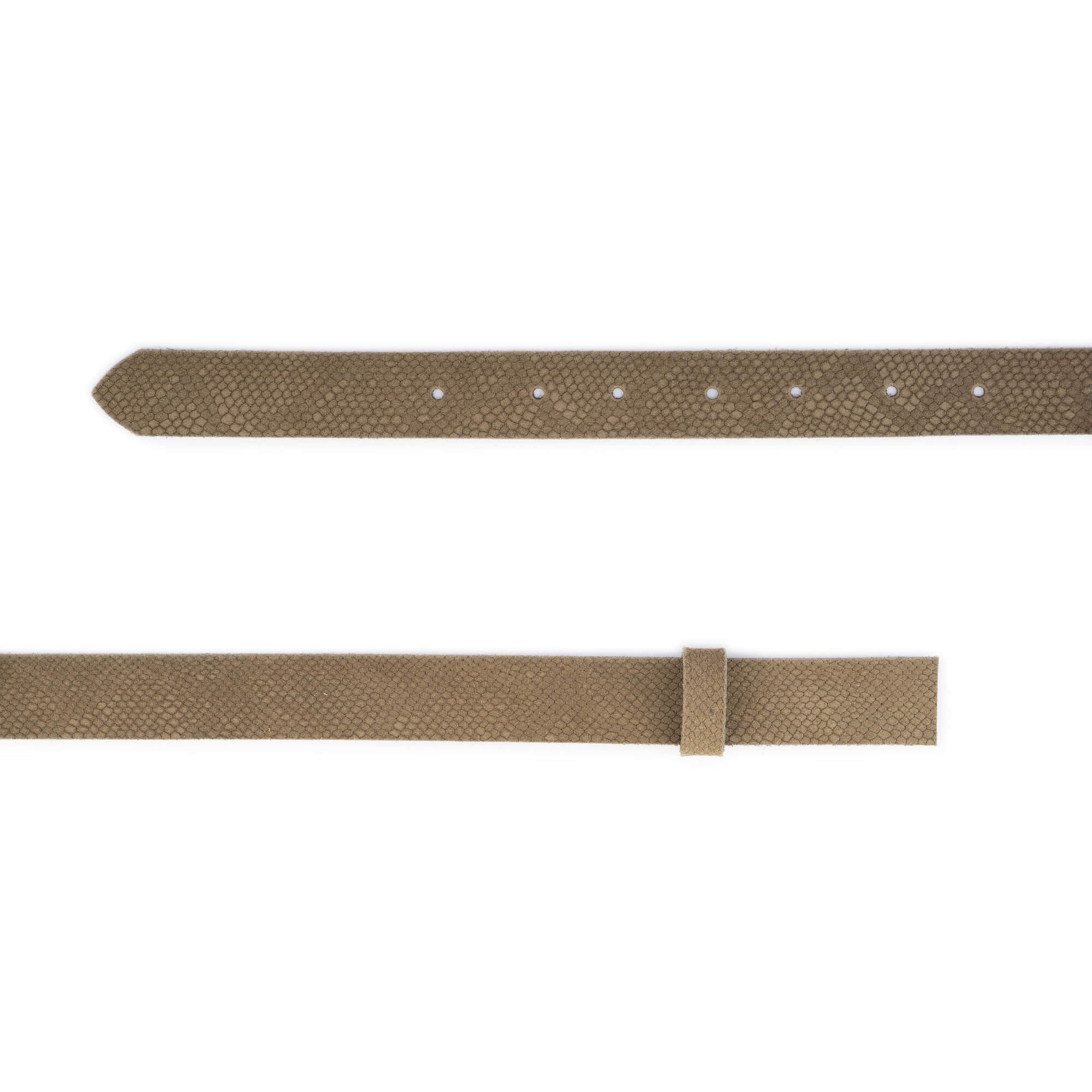 Khaki Green Suede Snake Embossed Belt Strap Replacement for Ferragamo Buckles - 2.5 cm Width - Perfect for Dress Pants, Jeans & Formal Attire