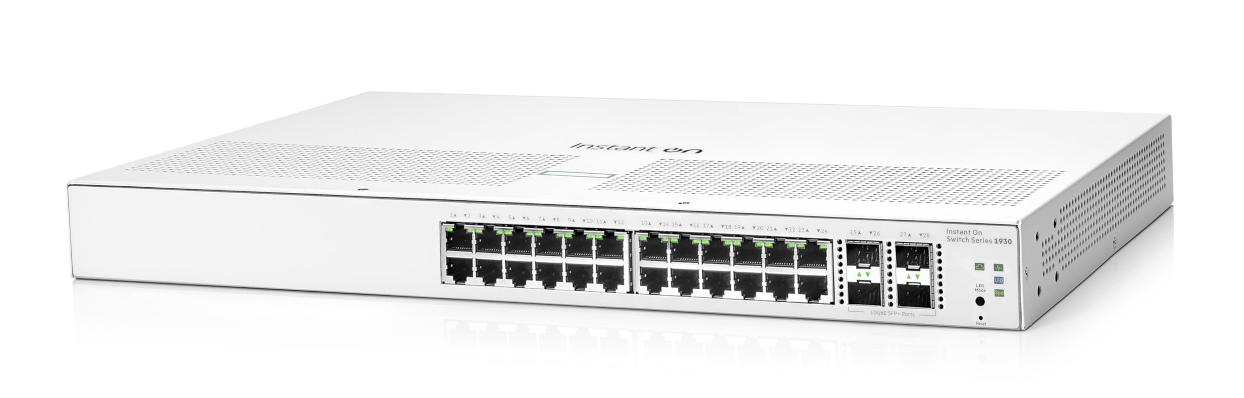 HPE Networking Instant On 1930 24-Port Gigabit Smart Managed Layer 2+ Ethernet Switch | 24x 1G Ports, 4x SFP+ Uplinks | UK Power Cord (JL682A#ACC) | Ideal for Small Business Networks & Office IT Infrastructure
