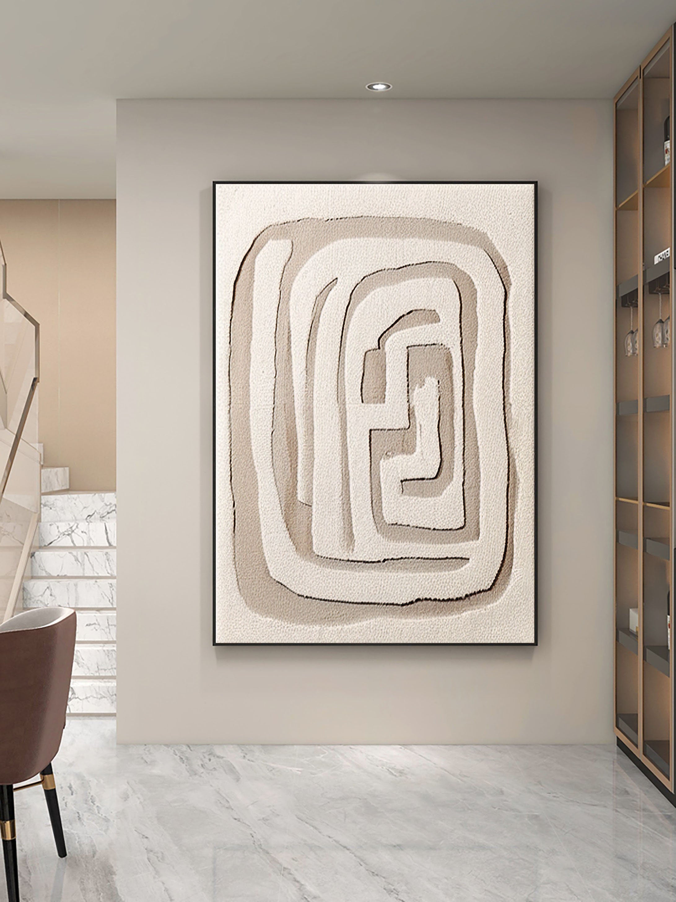 Beige & Brown Abstract Wall Art Print #BB008 - Modern Home Decor for Living Room, Bedroom & Office