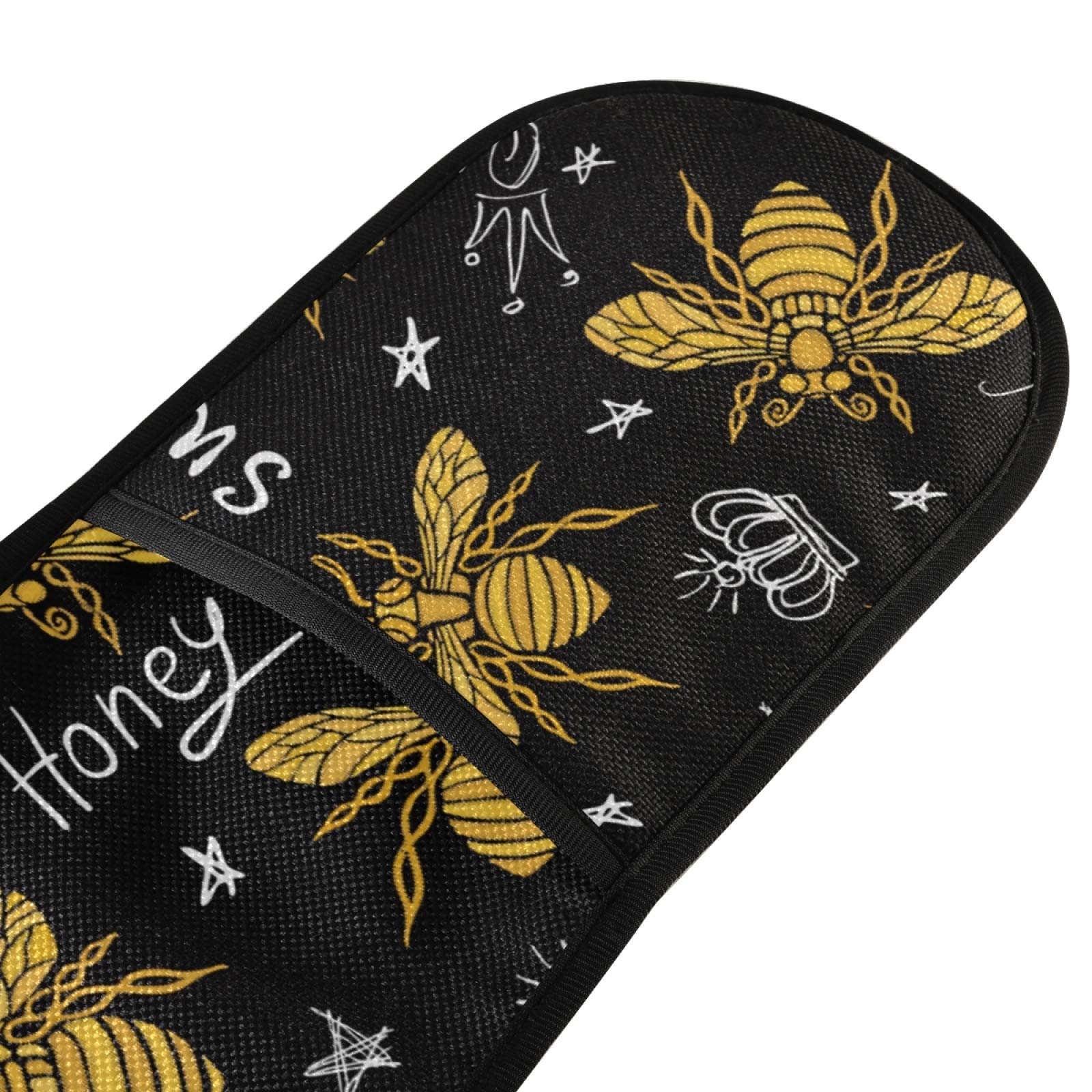 Sweet Bee Double Oven Mitts - Heat Resistant & Non-Slip Kitchen Gloves (7
