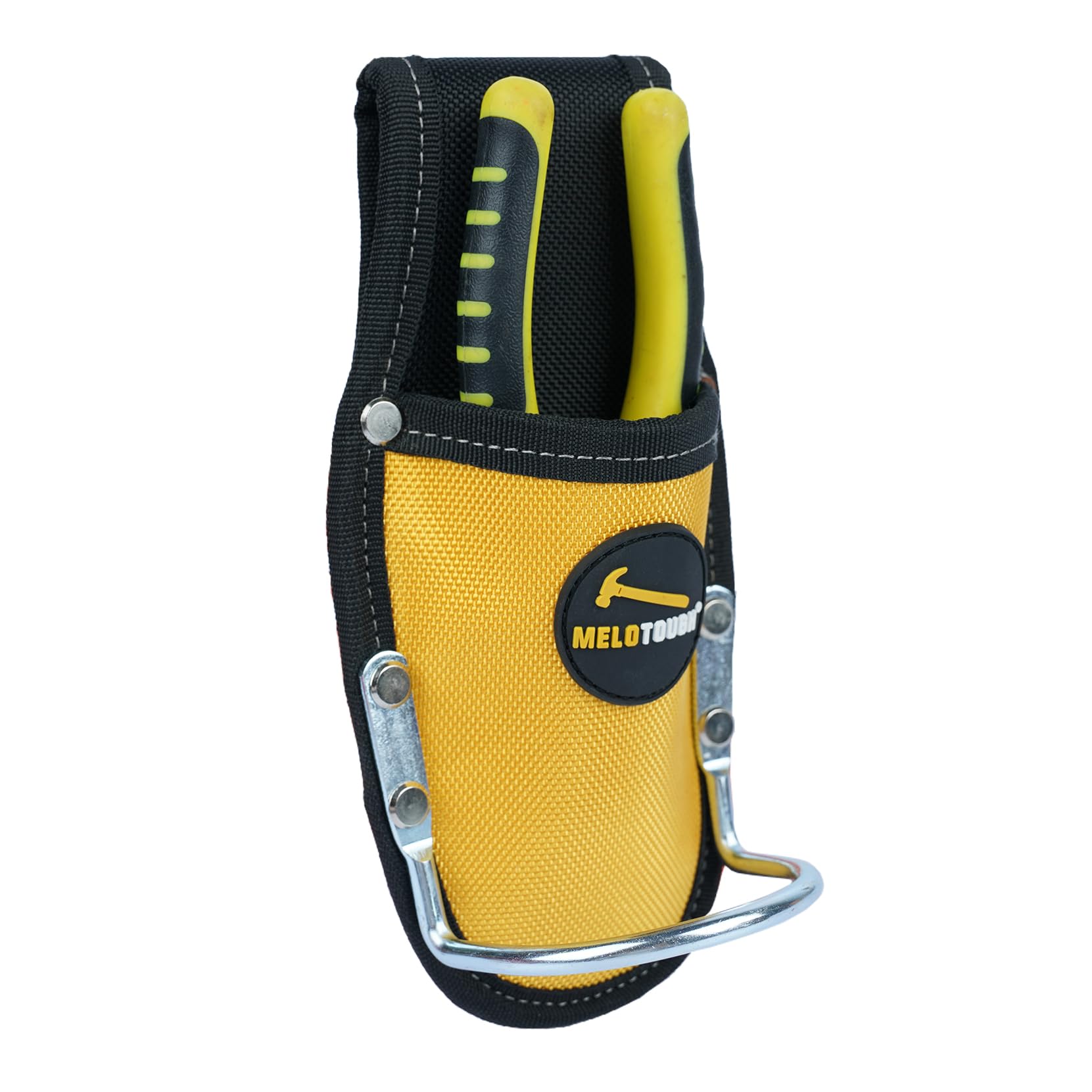 MELOTOUGH Heavy Duty Plier Holster & Hammer Holder - Durable Steel Loop Tool Belt Organizer for Construction, Electrician, HVAC - Compact Work Pocket for Easy Access & Secure Storage