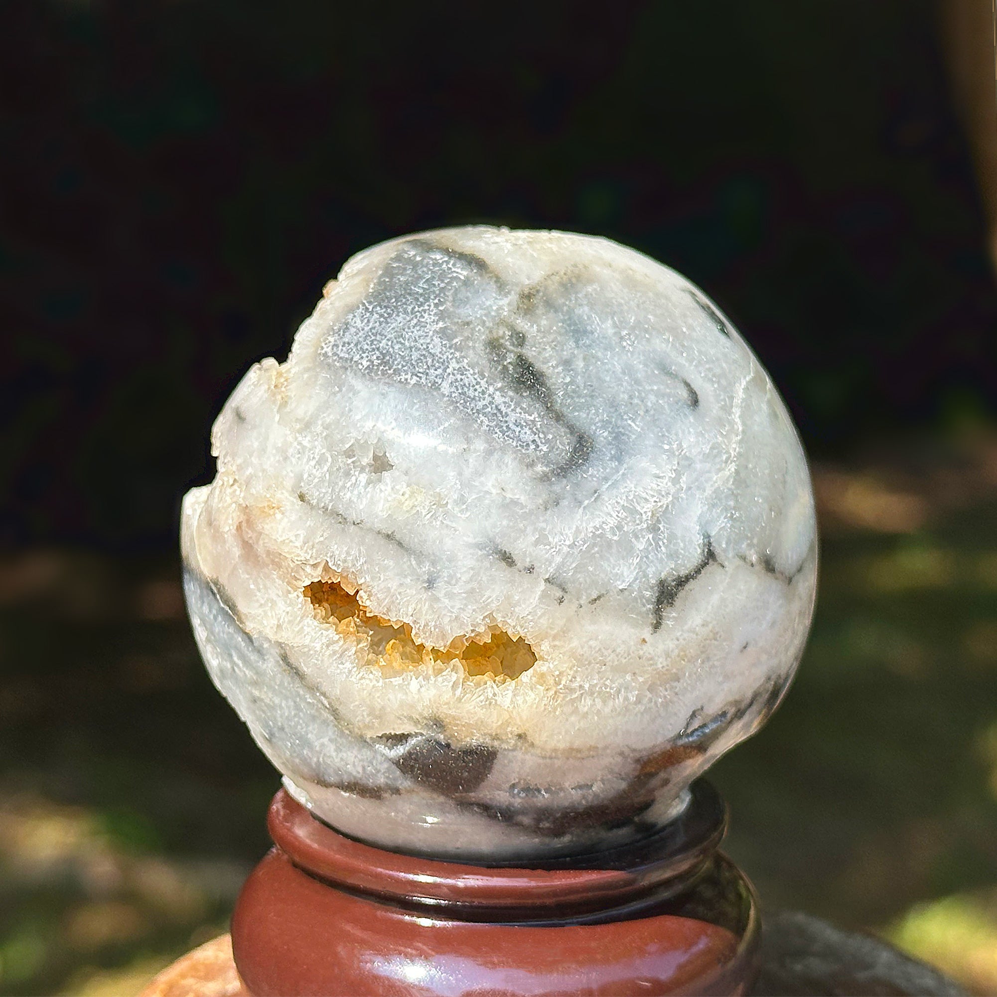 Polished Sphalerite Crystal Sphere - Natural Gemstone Ball for Home Decor, Meditation, Healing & Mineral Collection | Perfect for Feng Shui, Reiki Energy Work & Display RBL275