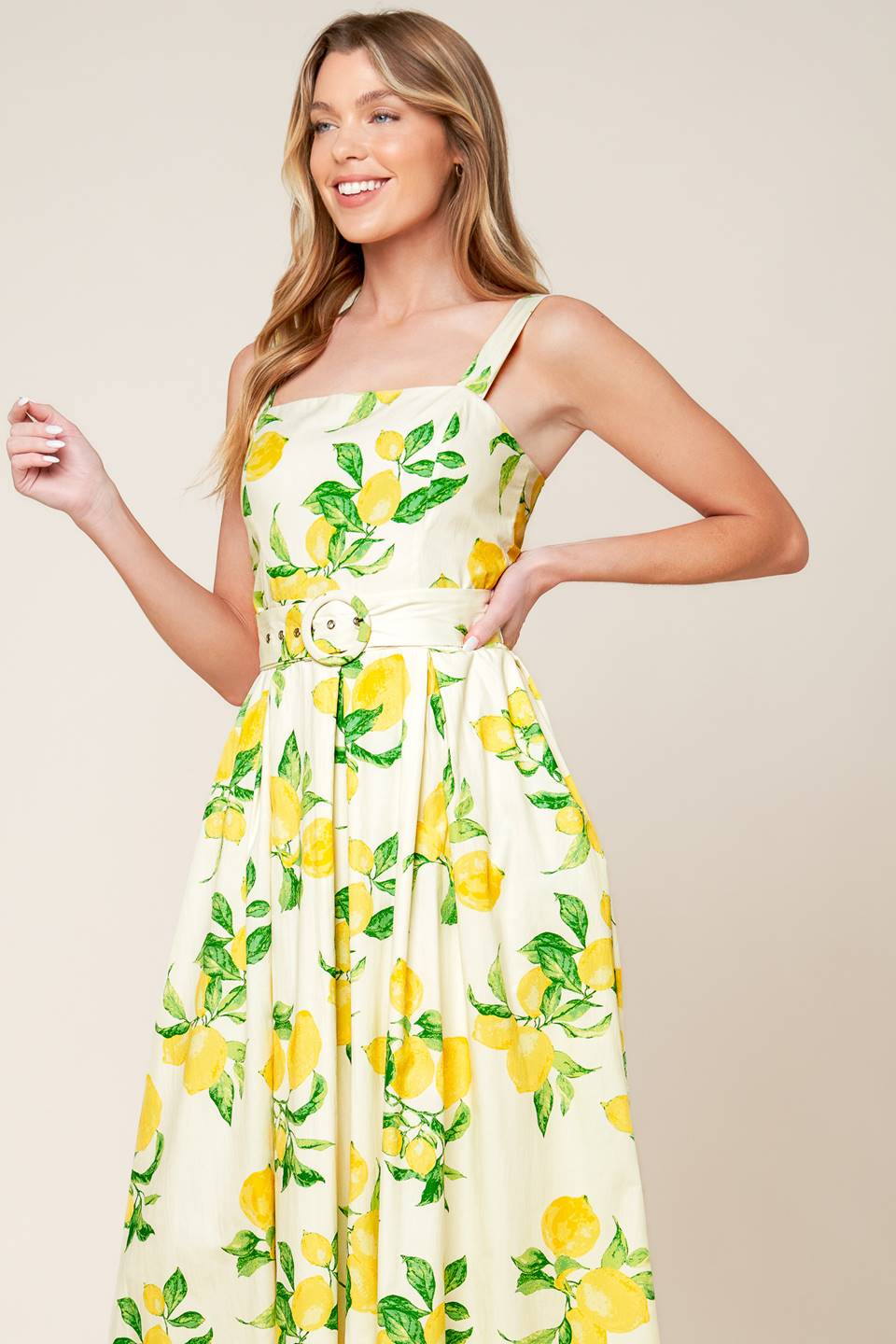 LEMONADE PERFECTION MIDI DRESS - Flowy Summer Dress for Women, Perfect for Beach Vacations & Date Nights