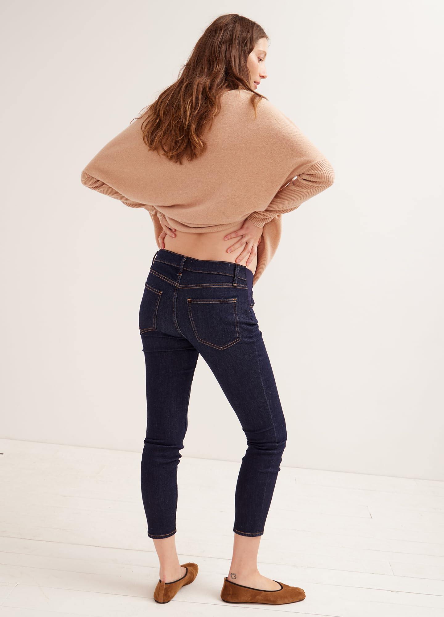 HATCH Slim Maternity Jeans - Stretch Under Belly Pregnancy Pants with Recycled Cotton Denim - Comfortable for Work, Travel & Everyday Wear
