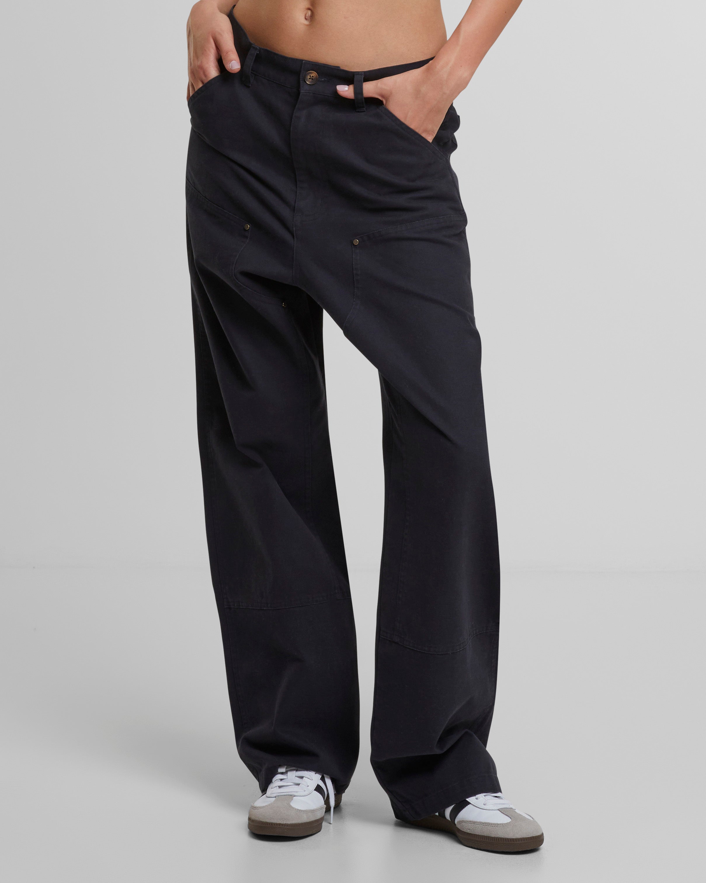 East Ham Men's Carpenter Work Pants - Durable Navy Blue Utility Pants for Construction, Woodworking & Outdoor Workwear | Heavy Duty Workwear for Carpenters, Handymen & DIY Projects